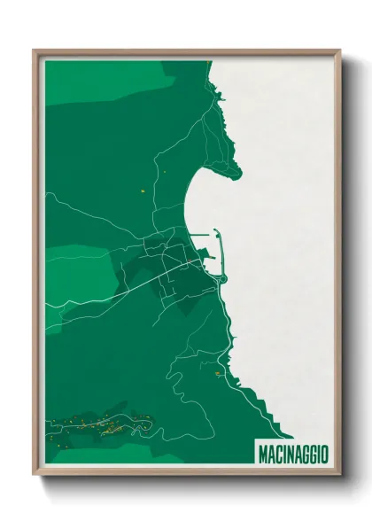 Une affiche de carte sur Macinaggio