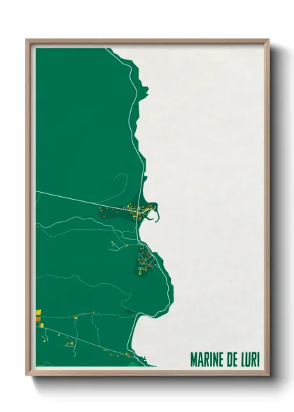 Une affiche de carte sur Marine de Luri