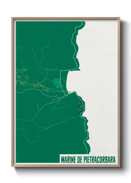 Une affiche de carte sur Marine de Pietracorbara