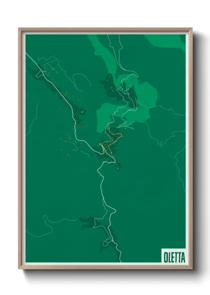 Une affiche de carte sur Oletta