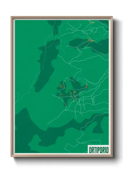 Une affiche de carte sur Ortiporio