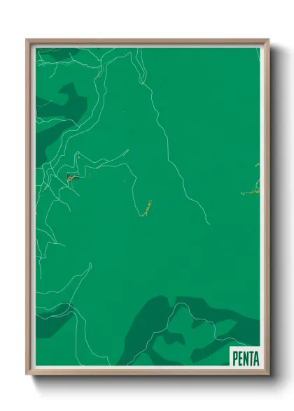 Une affiche de carte sur Penta