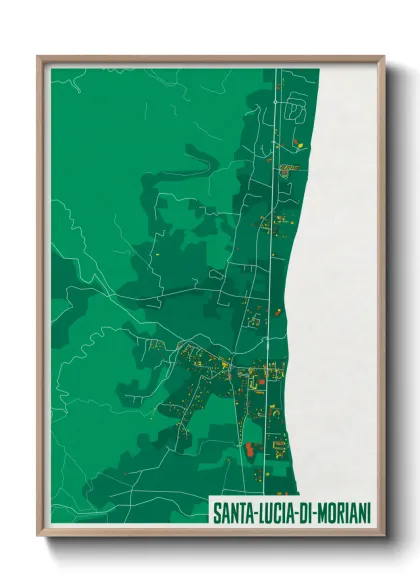 Une affiche de carte sur Santa-Lucia-di-Moriani