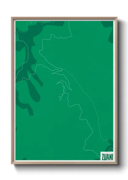 Une affiche de carte sur Zuani