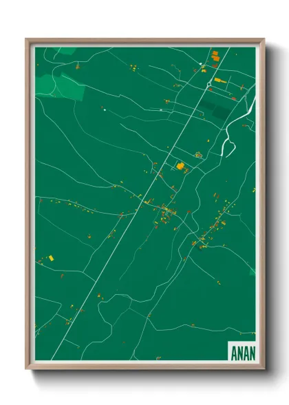 Une affiche de carte sur Anan