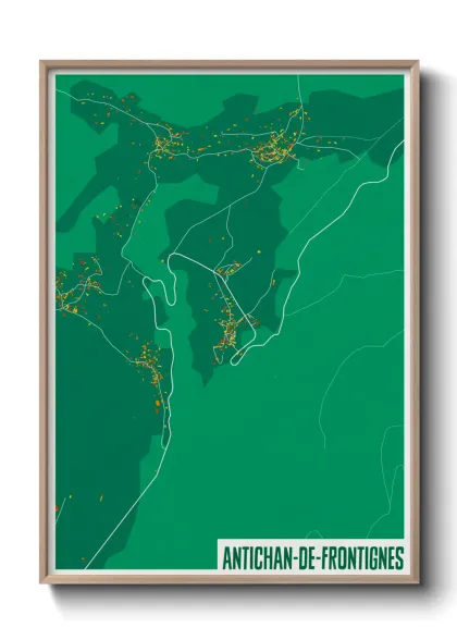 Une affiche de carte sur Antichan-de-Frontignes