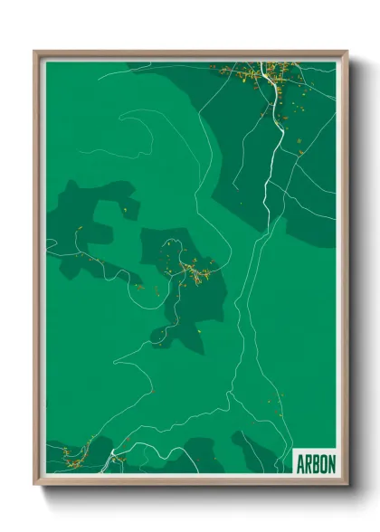 Une affiche de carte sur Arbon