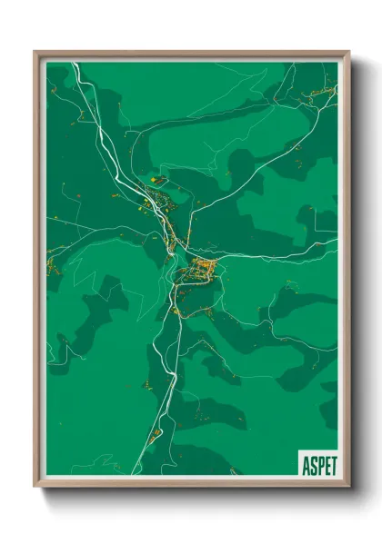Une affiche de carte sur Aspet