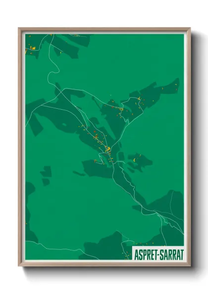 Une affiche de carte sur Aspret-Sarrat