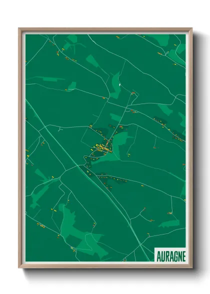 Une affiche de carte sur Auragne