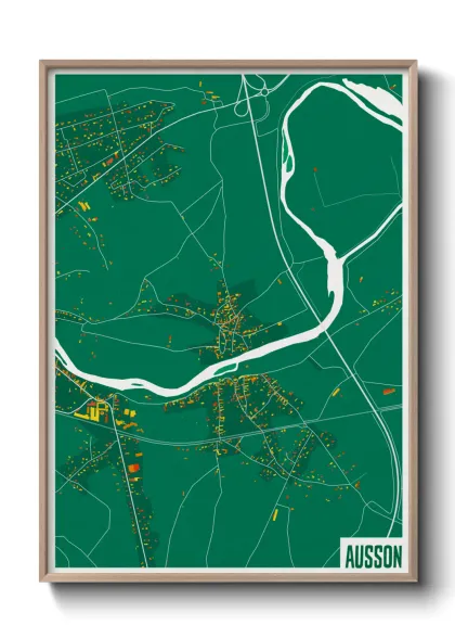 Une affiche de carte sur Ausson