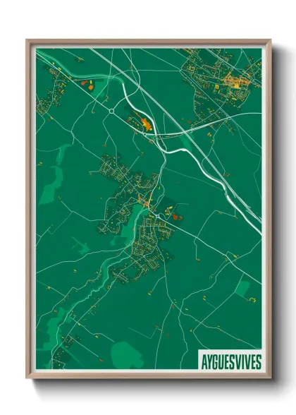 Une affiche de carte sur Ayguesvives