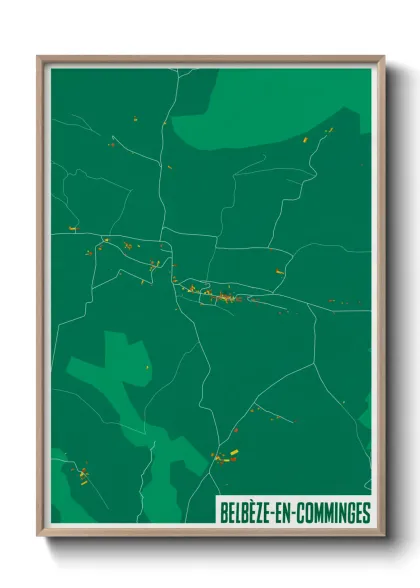 Une affiche de carte sur Belbèze-en-Comminges