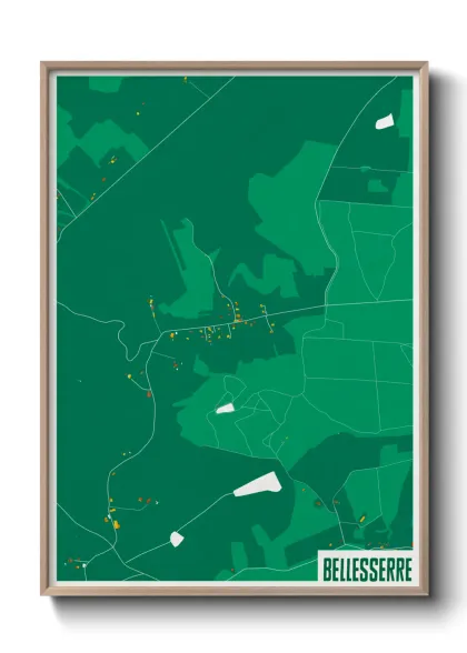 Une affiche de carte sur Bellesserre