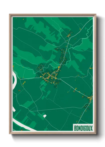 Une affiche de carte sur Bondigoux