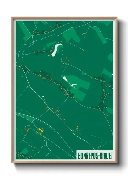 Une affiche de carte sur Bonrepos-Riquet