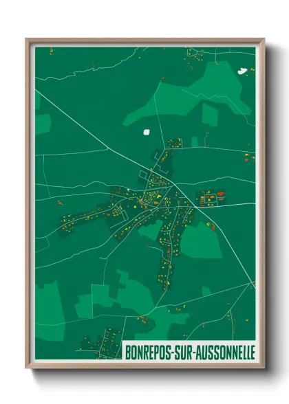 Une affiche de carte sur Bonrepos-sur-Aussonnelle