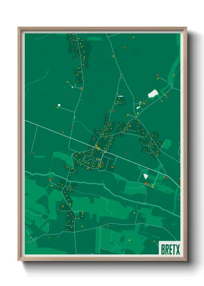Une affiche de carte sur Bretx