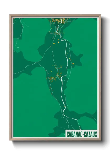 Une affiche de carte sur Cabanac-Cazaux