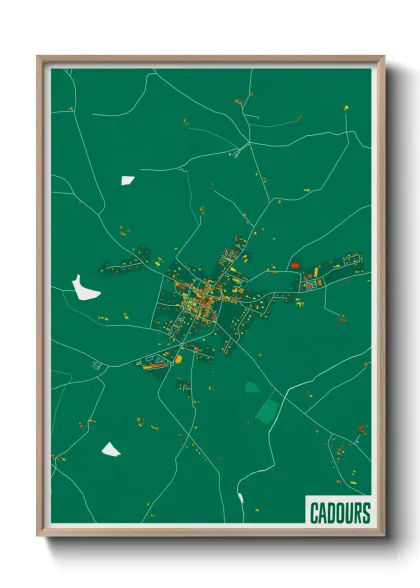 Une affiche de carte sur Cadours