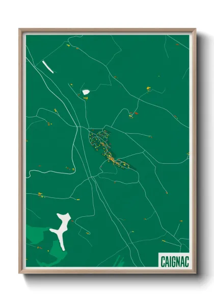 Une affiche de carte sur Caignac