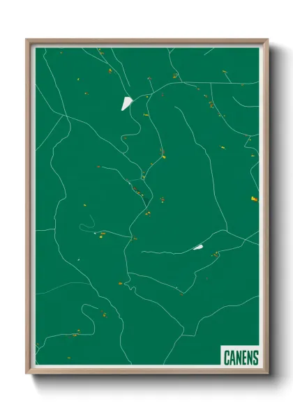 Une affiche de carte sur Canens