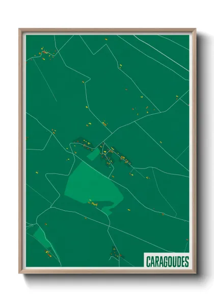 Une affiche de carte sur Caragoudes