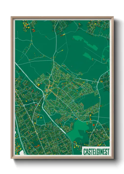 Une affiche de carte sur Castelginest