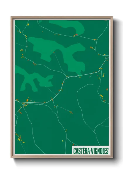 Une affiche de carte sur Castéra-Vignoles