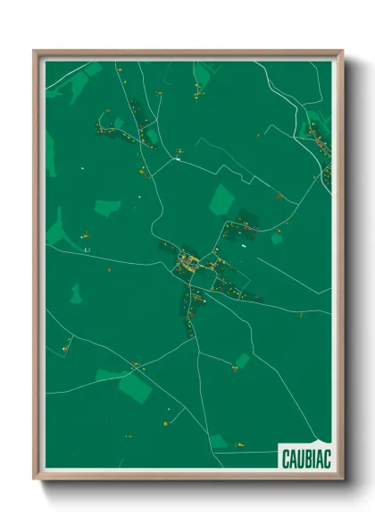 Une affiche de carte sur Caubiac