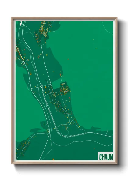 Une affiche de carte sur Chaum