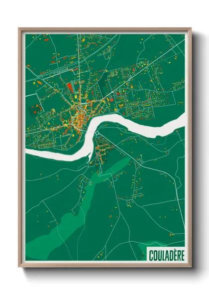 Une affiche de carte sur Couladère