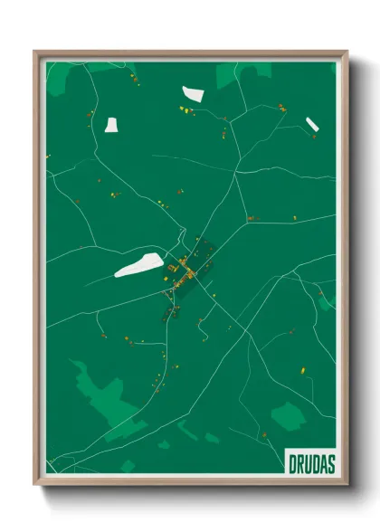 Une affiche de carte sur Drudas