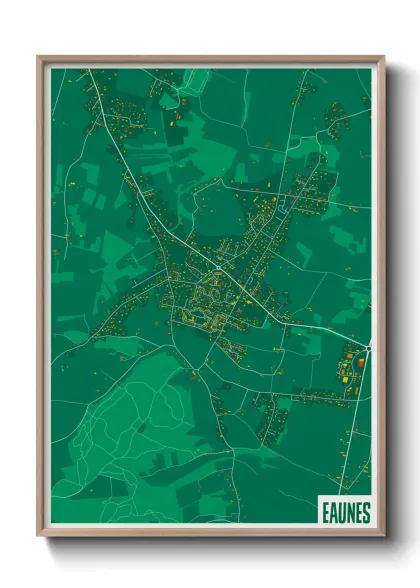 Une affiche de carte sur Eaunes