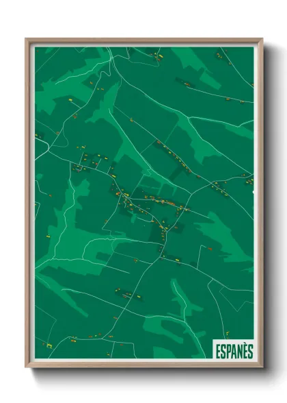 Une affiche de carte sur Espanès