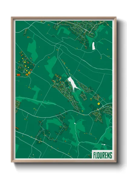 Une affiche de carte sur Flourens