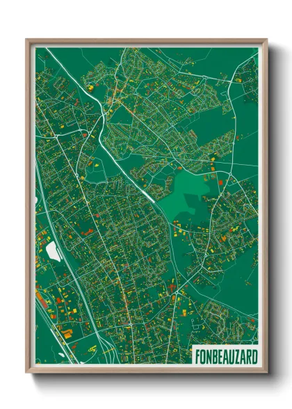 Une affiche de carte sur Fonbeauzard