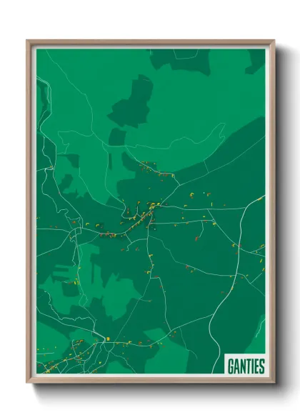 Une affiche de carte sur Ganties