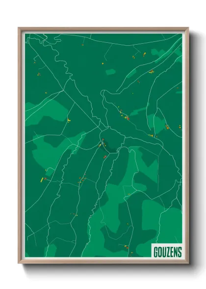 Une affiche de carte sur Gouzens