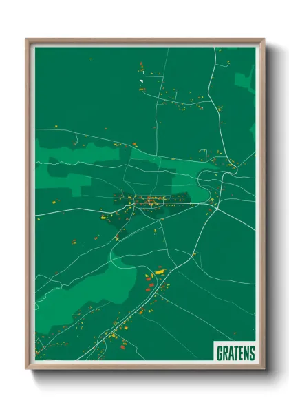 Une affiche de carte sur Gratens