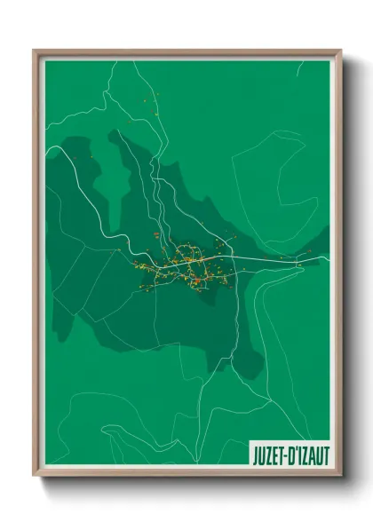 Une affiche de carte sur Juzet-d'Izaut