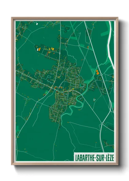 Une affiche de carte sur Labarthe-sur-Lèze