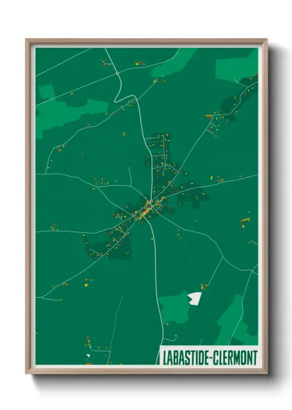 Une affiche de carte sur Labastide-Clermont