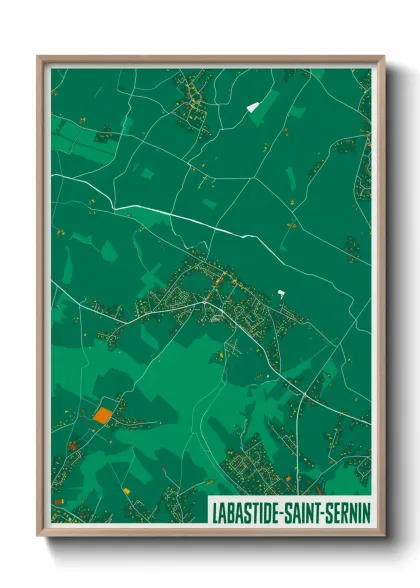 Une affiche de carte sur Labastide-Saint-Sernin
