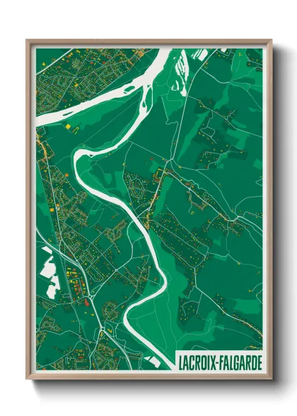 Une affiche de carte sur Lacroix-Falgarde