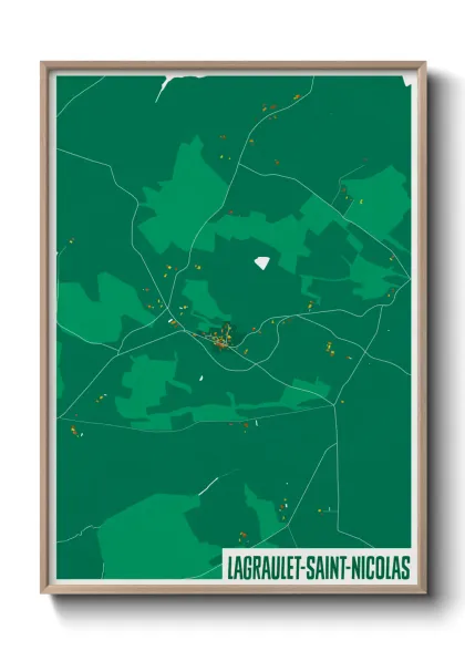 Une affiche de carte sur Lagraulet-Saint-Nicolas