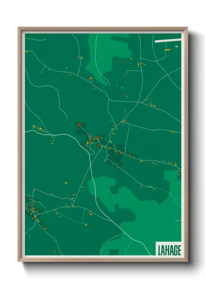 Une affiche de carte sur Lahage