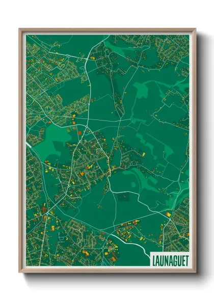 Une affiche de carte sur Launaguet