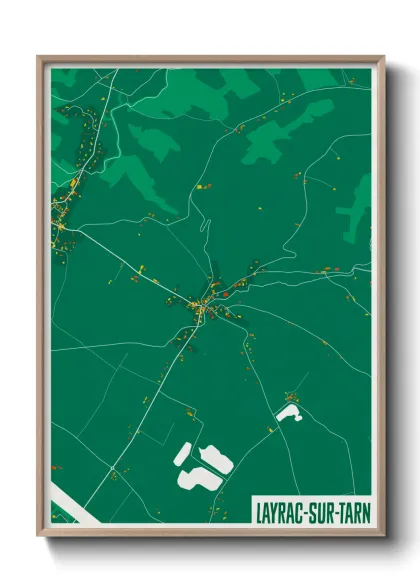 Une affiche de carte sur Layrac-sur-Tarn