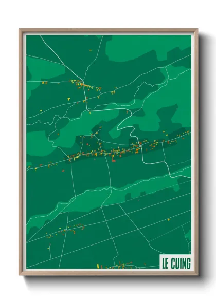 Une affiche de carte sur Le Cuing